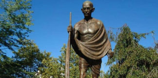 Gandhi-statue-defaced