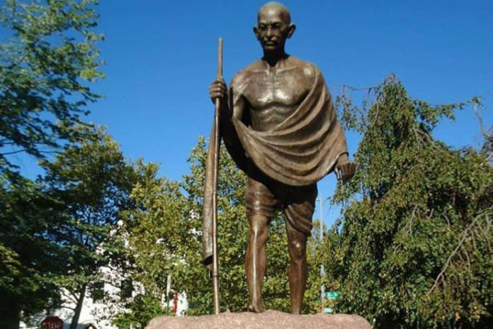 Gandhi-statue-defaced